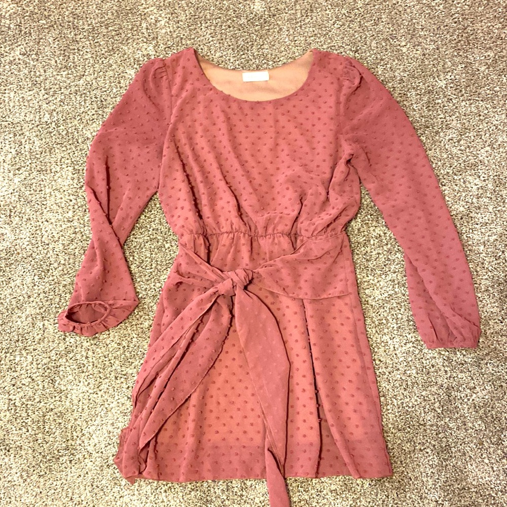 Mauve Swiss dot dress